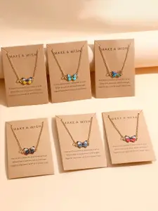 Shining Diva Fashion Pack Of 6 Gold-Plated Necklace