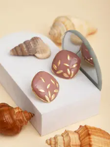 Anvik Gold-Plated Square Shaped Enamelled Studs