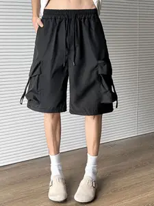 StyleCast x Revolte Men Solid Loose Fit Low-Rise Outdoor Chino Shorts