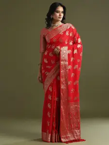 Saree mall Woven Design Zari Pure Georgette Bagh Sarees