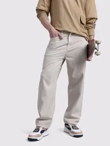 The Roadster Life Co. Men Mid-Rise Pure Cotton Loose Fit Jeans