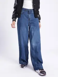 glitchez Women Fades Baggy Wide Leg Jeans