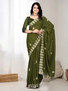 Avirat Designer Studio Embellished Sequinned Embroidered Pure Georgette Kanjeevaram Saree