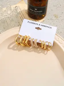 Celestique Set Of 5 Contemporary Korean Hoop Earrings