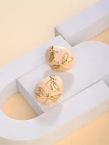 Anvik Gold Plated Enamelled Oval Drop Earrings