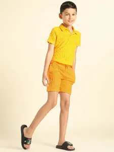 U.S. Polo Assn. Kids Boys Self Design Mid-Rise Shorts