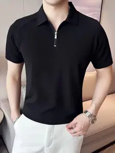 madfrog Men Solid Polo Collar Slim Fit T-shirt