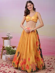 SAPTRANGI Printed Beads and Stones Ready to Wear Lehenga & Choli