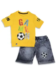 WORTON FASHION Boys Printed T-shirt with Shorts