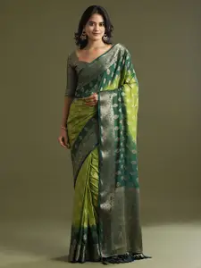 Saree mall Ethnic Motifs Woven Design Zari Pure Georgette Kanjeevaram Sarees