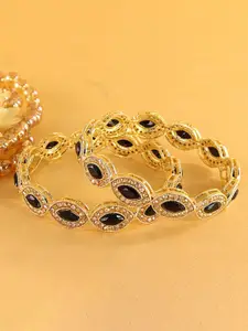 LAVAZZA Set Of 2 Amercian Diamond Studded Kada Bangles