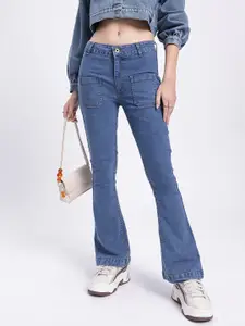 glitchez Women Seamless Style Mid-Rise Stretchable Bootcut Jeans