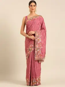LeeliPeeri Designer Embellished Embroidered Silk Blend Saree