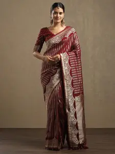 Saree mall Woven Design Zari Pure Georgette Leheriya Sarees