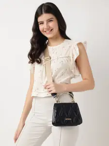 Fastrack Black Quilted Satchel