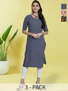 Anouk Rustic Selection Of 3 Ethnic Motifs Printed Straight Kurta