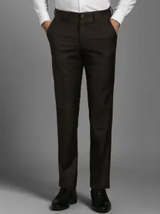 Louis Philippe Men Solid Slim Fit Mid-Rise Formal Trousers