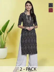 Anouk Rustic Selection Of 2 Women Ethnic Motifs Printed Crepe Kurta