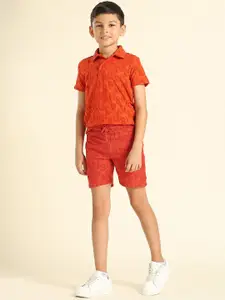 U.S. Polo Assn. Kids Boys Self Design Regular Fit Shorts