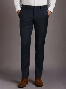 Louis Philippe Men Textured Slim Fit Trousers