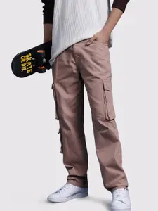 The Roadster Life Co. Men Loose Fit Pure Cotton Cargo-Style Jeans