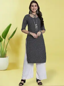Anouk Rustic Floral Printed Round Neck Straight Kurta