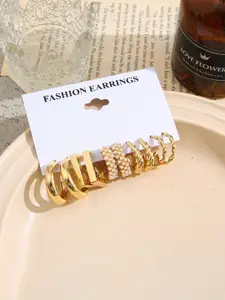 Celestique Set Of 5 Contemporary Korean Hoop Earrings