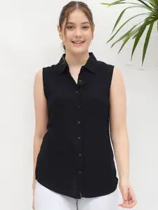 DressBerry Women Classic Fit Solid Spread Collar Casual Shirt