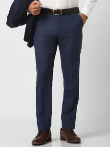 Van Heusen Men Checked Slim Fit Formal Trousers