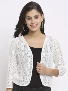 Moonaa Fashion Three-Quarter Sleeves Cotton Shrug