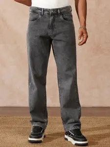 WROGN Men Comfort Straight Fit Mid-Rise Heavy Fade Jeans
