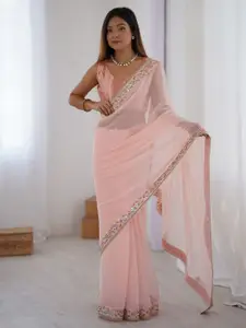 Saree mall Sequinned Pure Georgette Sarees