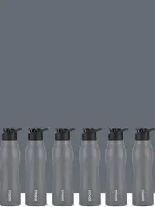 BOROSIL Grey & Black 6 Piece Stainless Steel Solid Water Bottle