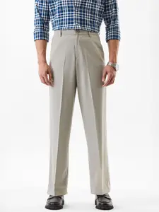 Snitch Men Snitch Beige Mid-Rise Regular Fit Trouser