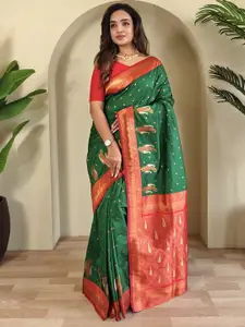 DEVATITHI Woven Design Zari Silk Blend Saree