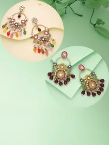 Anouk Set Of 2 Artificial Studded and Beads Beaded Chandbalis