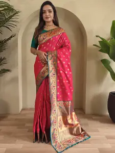 DEVATITHI Women Ethnic Motifs Zari Silk Blend Saree