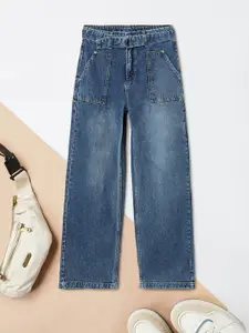 max Girls Regular Fit Mid-Rise Cotton Jeans