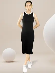 Chemistry Women Solid Round Neck Bodycon Midi Dress