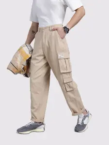 The Roadster Life Co. Men Mid-Rise Pure Cotton Relaxed Fit Cargos