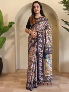DEVATITHI Floral Printed Silk Cotton Saree