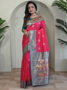DEVATITHI Woven Design Zari Silk Blend Saree