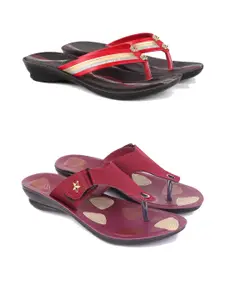 PENNEN Women Multicoloured Thong Flip-Flops