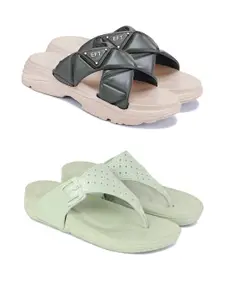 PENNEN Women Multicoloured Thong Flip-Flops