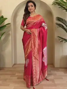 DEVATITHI Striped Zari Silk Blend Saree