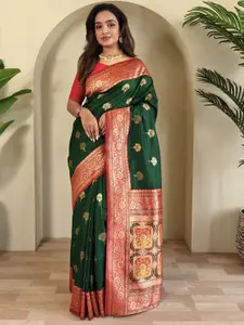 DEVATITHI Women Floral Printed Silk Blend Saree