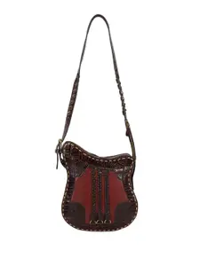 Hidesign Women Textured Leather Structured Sling Handbags