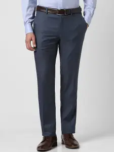 Van Heusen Men Solid Mid-Rise Regular Fit Formal Trousers