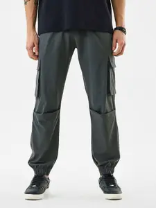 Snitch Men Dark Grey Mid-Rise Relaxed Fit Trouser