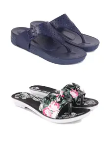 PENNEN Women Multicoloured Thong Flip-Flops